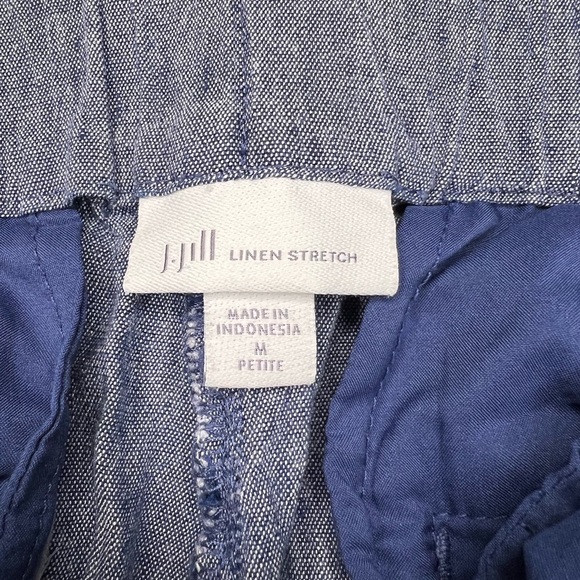 J. Jill Blue Linen Stretch Capris Trousers - Picture 2 of 4